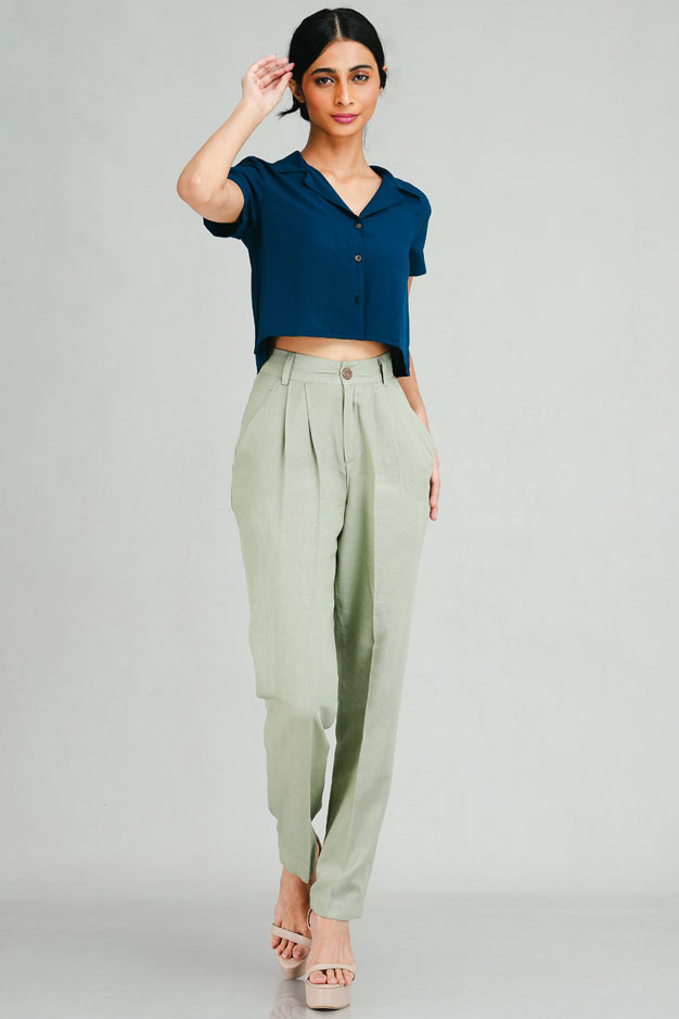 High Rise Pleated Pants